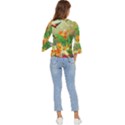 Floral Flowers Nature Plants Decorative Design Bell Sleeve Top View4