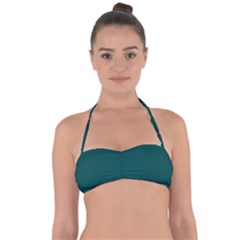 Deep Jungle Green	 - 	halter Bandeau Bikini Top by ColorfulSwimWear