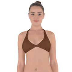 Gingerbread Brown	 - 	halter Neck Bikini Top by ColorfulSwimWear