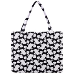 Playful Pups Black And White Pattern Mini Tote Bag by dflcprintsclothing