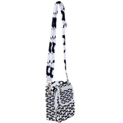 Playful Pups Black And White Pattern Shoulder Strap Belt Bag by dflcprintsclothing