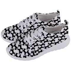 Playful Pups Black And White Pattern Men s Lightweight Sports Shoes by dflcprintsclothing