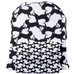 Playful Pups Black And White Pattern Giant Full Print Backpack by dflcprintsclothing