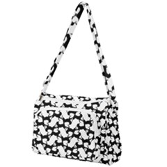 Playful Pups Black And White Pattern Front Pocket Crossbody Bag by dflcprintsclothing