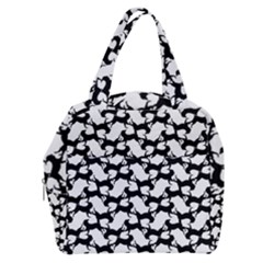 Playful Pups Black And White Pattern Boxy Hand Bag by dflcprintsclothing