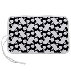 Playful Pups Black And White Pattern Pen Storage Case (l) by dflcprintsclothing