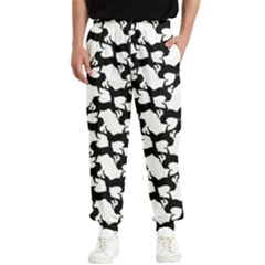 Playful Pups Black And White Pattern Men s Elastic Waist Pants by dflcprintsclothing