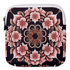 Floral Pattern Flowers Spiral Pattern Beautiful Mini Square Pouch