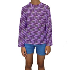 Pattern Seamless Design Decorative Hexagon Shapes Kids  Long Sleeve Swimwear by Ravend