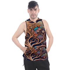 Trees Dream Art Intricate Patterns Digital Nature Men s Sleeveless Hoodie