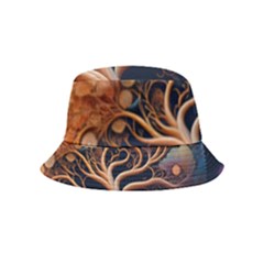 Trees Dream Art Intricate Patterns Digital Nature Inside Out Bucket Hat (kids) by Ravend