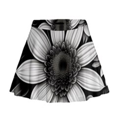 Sketch Flowers Art Background Photorealistic Mini Flare Skirt