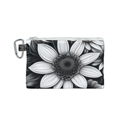 Sketch Flowers Art Background Photorealistic Canvas Cosmetic Bag (small)