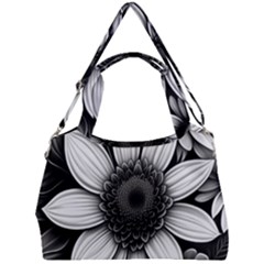 Sketch Flowers Art Background Photorealistic Double Compartment Shoulder Bag by Ravend