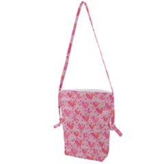 Valentine Romantic Love Watercolor Pink Pattern Texture Folding Shoulder Bag