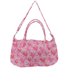 Valentine Romantic Love Watercolor Pink Pattern Texture Removal Strap Handbag