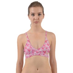 Valentine Romantic Love Watercolor Pink Pattern Texture Wrap Around Bikini Top