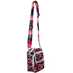 Roses Flowers Pattern Background Shoulder Strap Belt Bag by Ravend