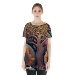 Trees Dream Generative Art Intricate Patterns Skirt Hem Sports Top by Ravend