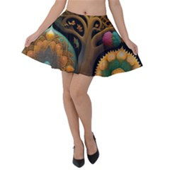 Trees Dream Generative Art Intricate Patterns Velvet Skater Skirt by Ravend