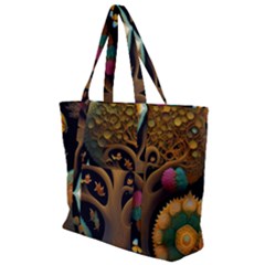 Trees Dream Generative Art Intricate Patterns Zip Up Canvas Bag by Ravend