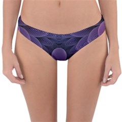 Gometric Shapes Geometric Pattern Purple Background Reversible Hipster Bikini Bottoms by Ravend