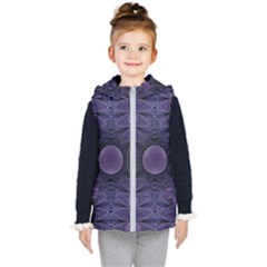 Gometric Shapes Geometric Pattern Purple Background Kids  Hooded Puffer Vest