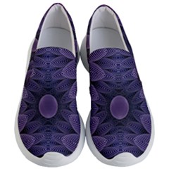 Gometric Shapes Geometric Pattern Purple Background Women s Lightweight Slip Ons