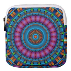 Mandela Kaleidoscope Squares Geometric Shapes Mini Square Pouch