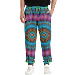 Mandela Kaleidoscope Squares Geometric Shapes Men s Elastic Waist Pants by Ravend