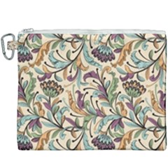 Wallpaper Floral Pattern Floral Wallpaper Background Canvas Cosmetic Bag (xxxl)