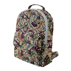 Wallpaper Floral Pattern Floral Wallpaper Background Flap Pocket Backpack (large)