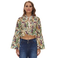 Wallpaper Floral Pattern Floral Wallpaper Background Boho Long Bell Sleeve Top