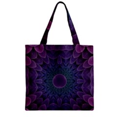 Geometric Shapes Geometric Pattern Flower Pattern Zipper Grocery Tote Bag