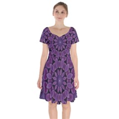 Shape Geometric Symmetrical Symmetry Wallpaper Short Sleeve Bardot Dress