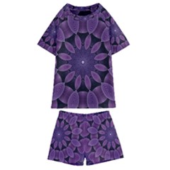 Shape Geometric Symmetrical Symmetry Wallpaper Kids  Swim Tee And Shorts Set