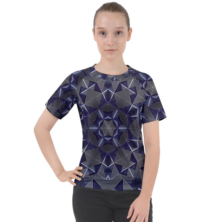 Kaleidoscope Geometric Pattern Geometric Shapes Women s Sport Raglan Tee