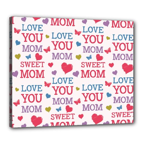 Love Mom Happy Mothers Day I Love Mom Graphic Canvas 24  X 20  (stretched) by Ravend