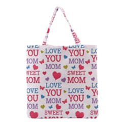 Love Mom Happy Mothers Day I Love Mom Graphic Grocery Tote Bag