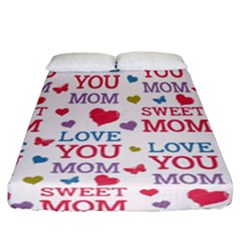 Love Mom Happy Mothers Day I Love Mom Graphic Fitted Sheet (california King Size) by Ravend