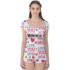 Love Mom Happy Mothers Day I Love Mom Graphic Boyleg Leotard  by Ravend