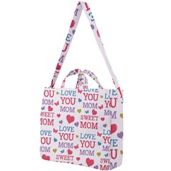 Love Mom Happy Mothers Day I Love Mom Graphic Square Shoulder Tote Bag