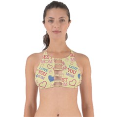 Love Mom Happy Mothers Day I Love Mom Graphic Pattern Perfectly Cut Out Bikini Top