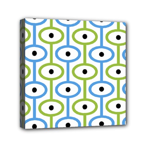 Geometric Pattern Eye Pattern Eyes Eye Print Mini Canvas 6  X 6  (stretched) by Ravend