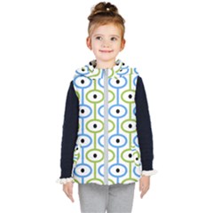 Geometric Pattern Eye Pattern Eyes Eye Print Kids  Hooded Puffer Vest