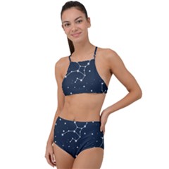 Constellation Stars Art Pattern Design Wallpaper High Waist Tankini Set