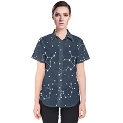 Constellation Stars Art Pattern Design Wallpaper Women s Short Sleeve Shirt