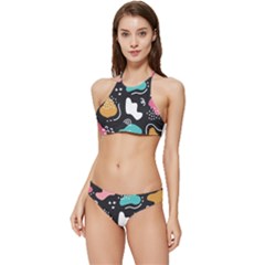 Art Patterns Design Wallpaper Background Print Banded Triangle Bikini Set