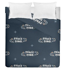 Space Dino Art Pattern Design Wallpaper Background Duvet Cover Double Side (Queen Size)
