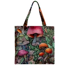 Mushroom Mojo For All Your Magic Spells Zipper Grocery Tote Bag by GardenOfOphir